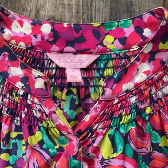 Lilly Pulitzer Elsa Top Blouse Silk Multi Wild Confetti S GRAIL Rare - Picture 2 of 7